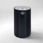 Black cylindrical Scent Society Entrance Scent Diffuser device with a mirror control top on a white background